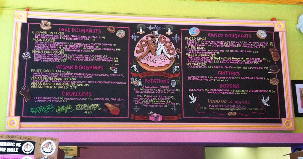 Voodoo Doughnut Menu