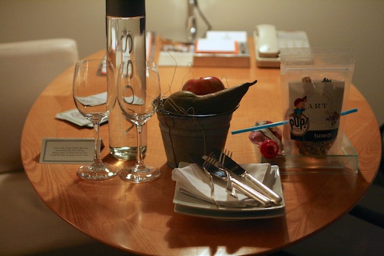 Hotel room table