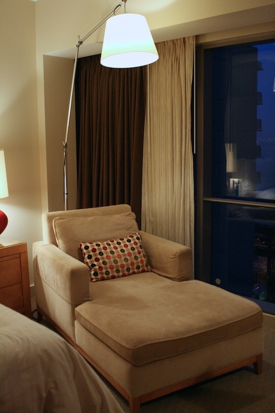 Couch in hotel room