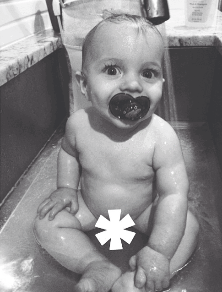 blake taking a bath in the sink