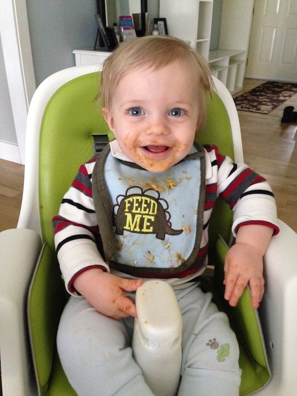 blake with food all over him