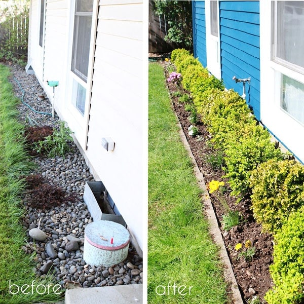 side of house before and after