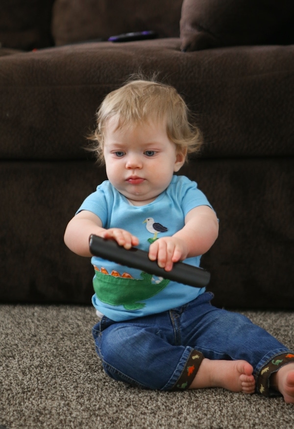 Eddie with a remote