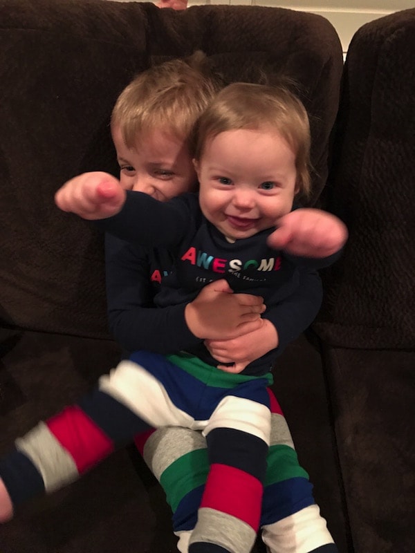 Blake holding Eddie in his lap