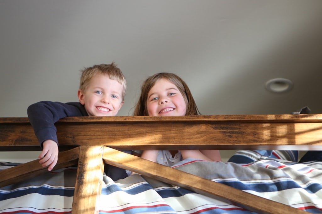 Blake and Brooke on the top bunk