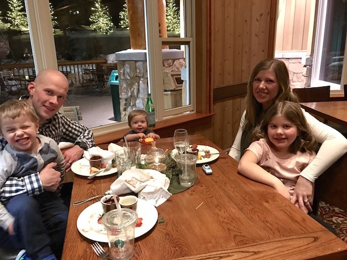Brennan family at a dinner table