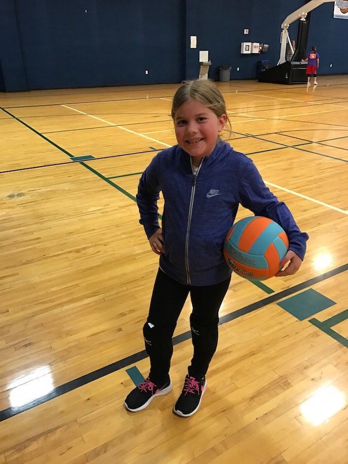 Brooke holding a volleyball
