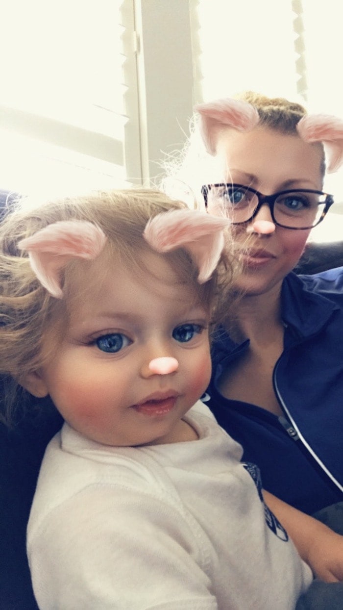 Eddie and Lauren with a cat filter on