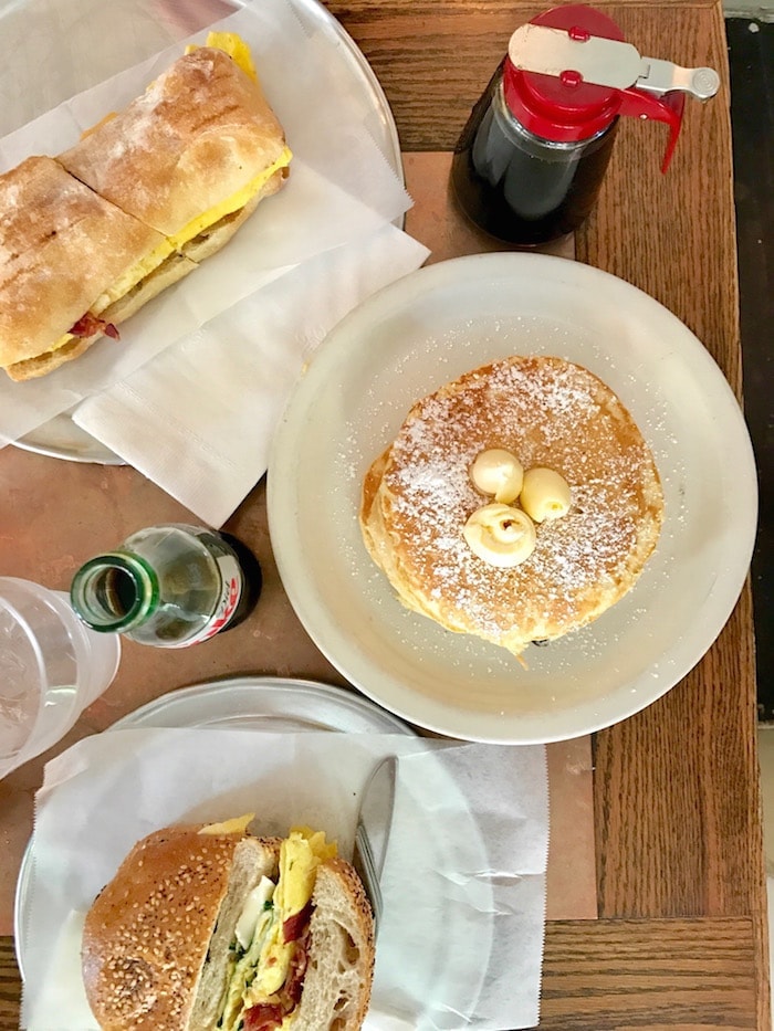 A plate of food on a table