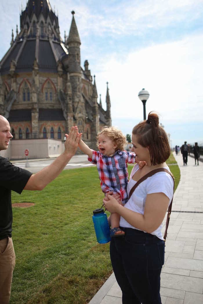 Eddie giving Gordon a high five