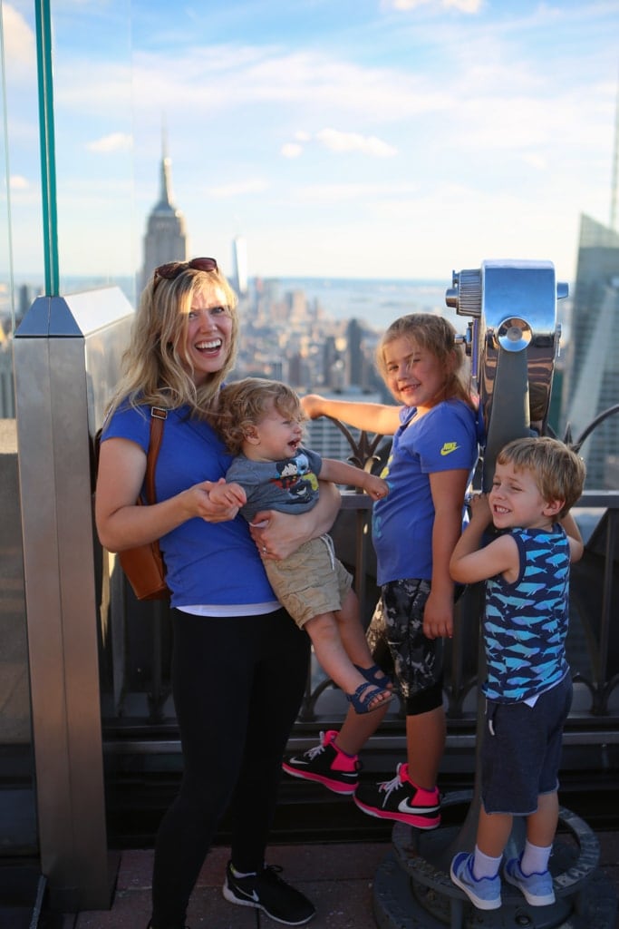 Brennan family on top of a building looking out