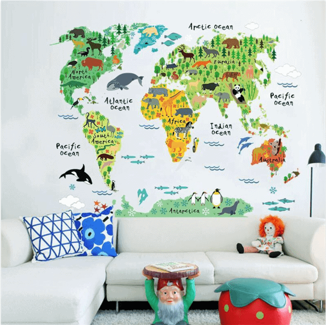 World map vinyl