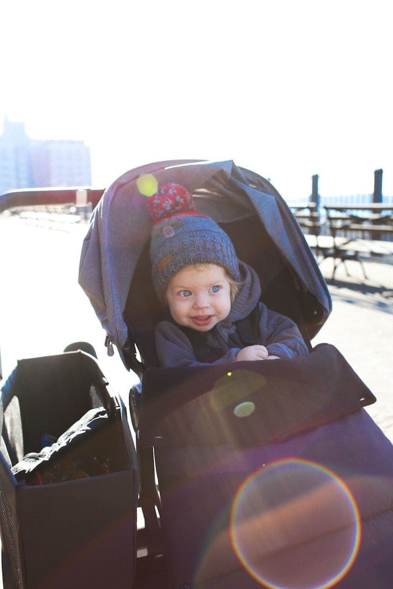 Eddie in a stroller