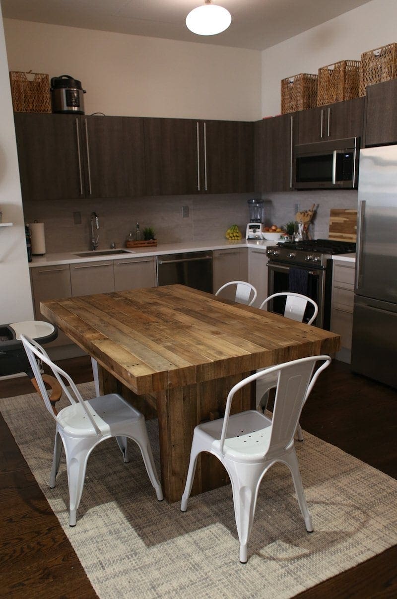A kitchen and dining room