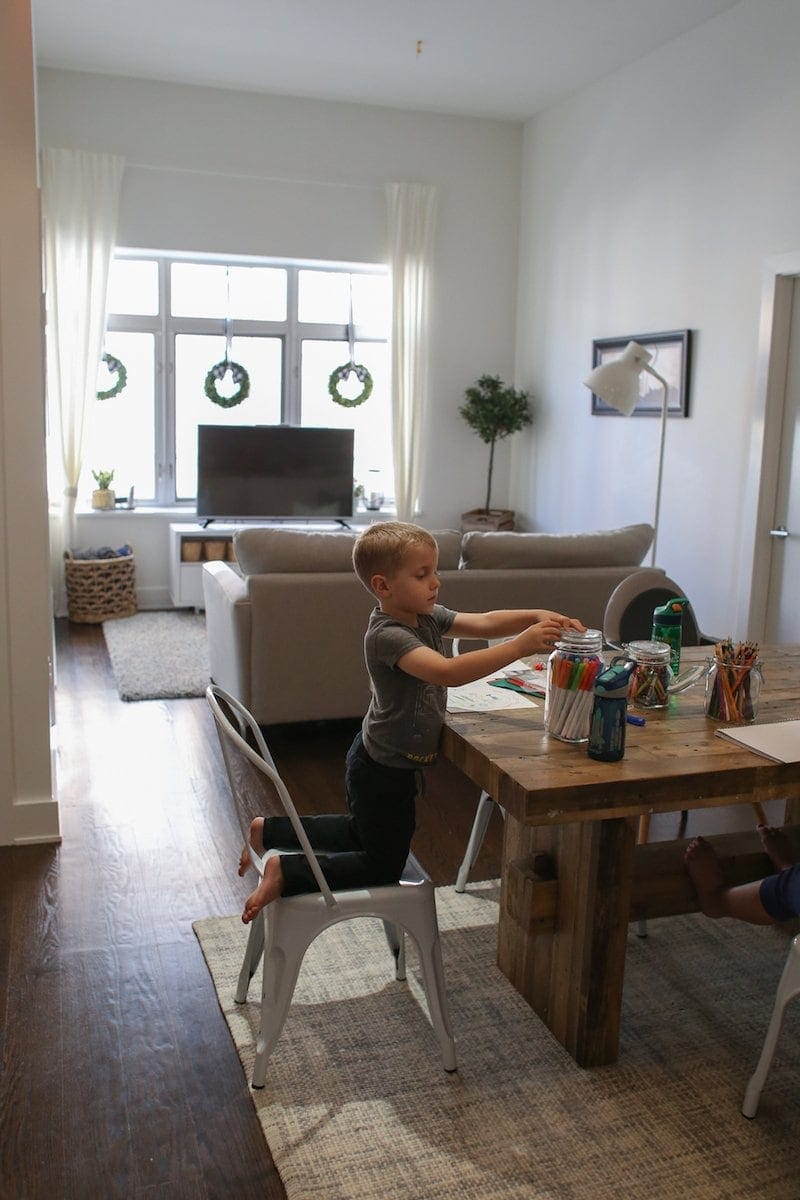 blake sitting at the table