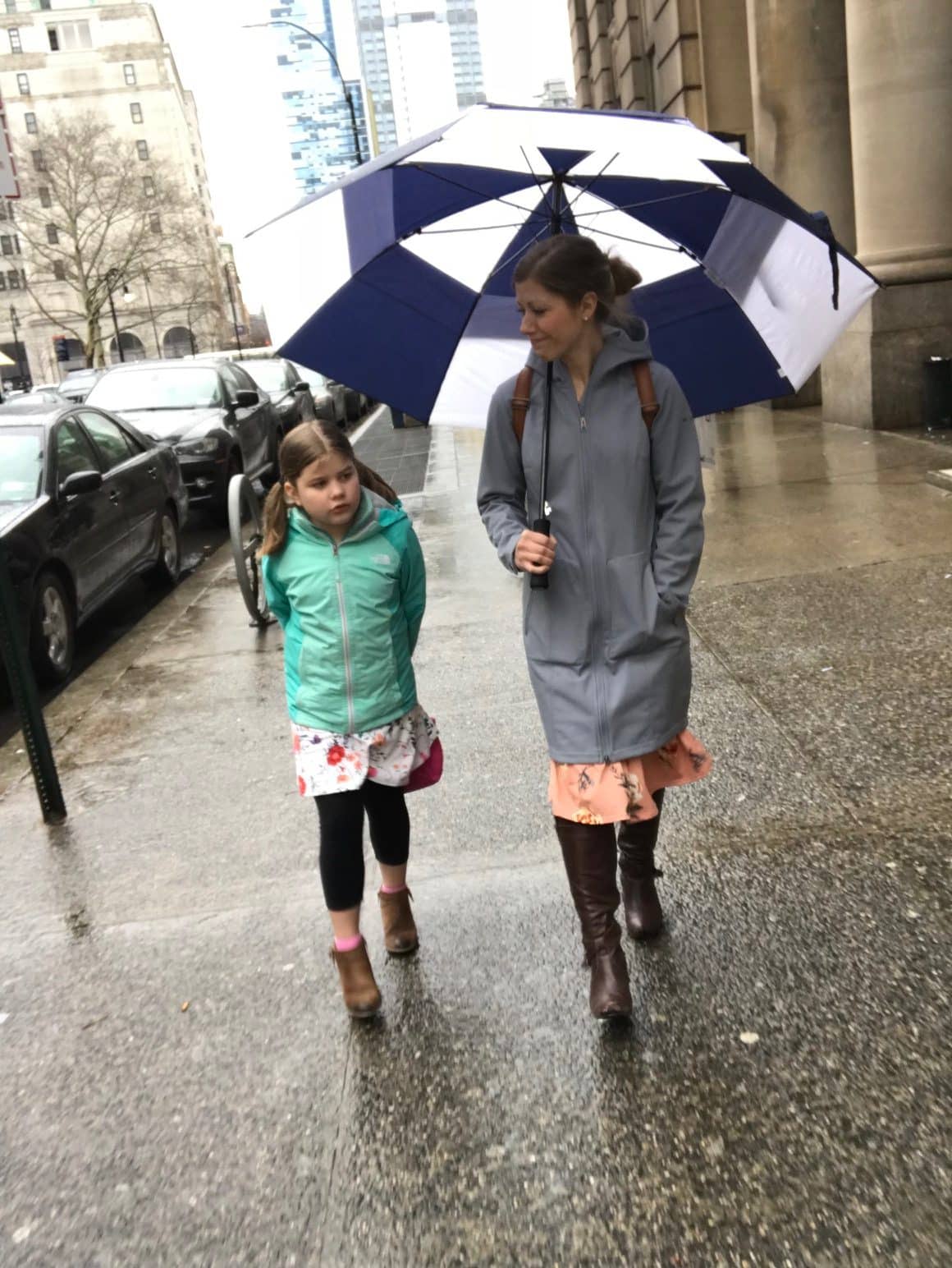 Lauren and Brooke in the rain