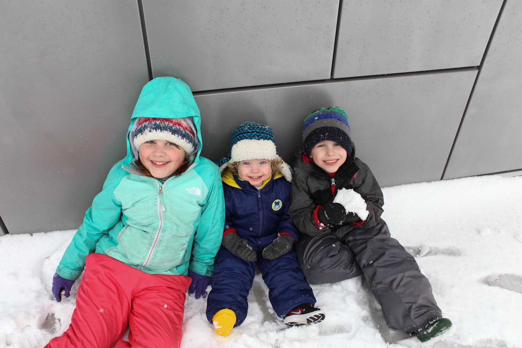 Brooke Blake and Eddie in the snow