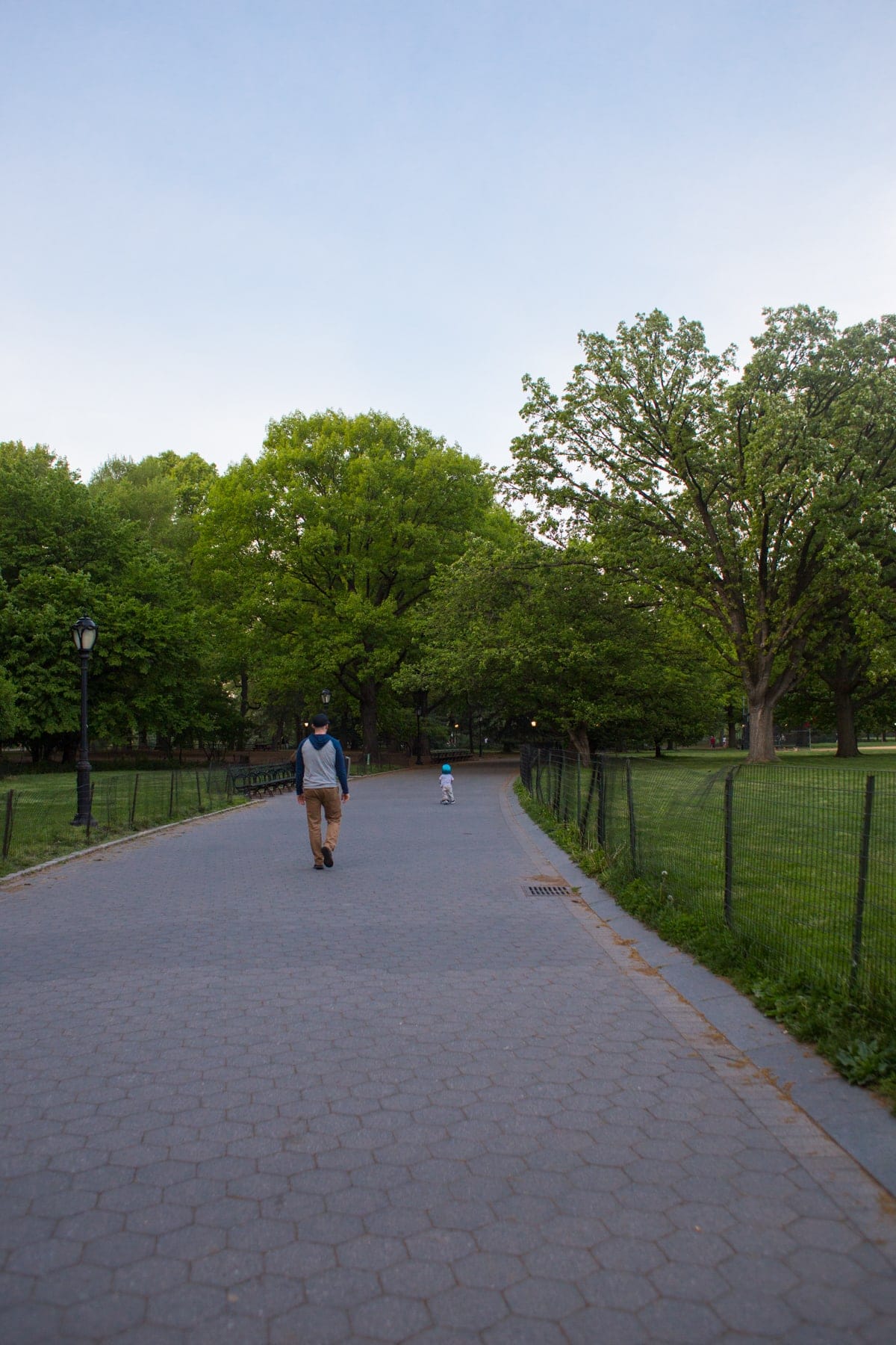 A person walking down a road