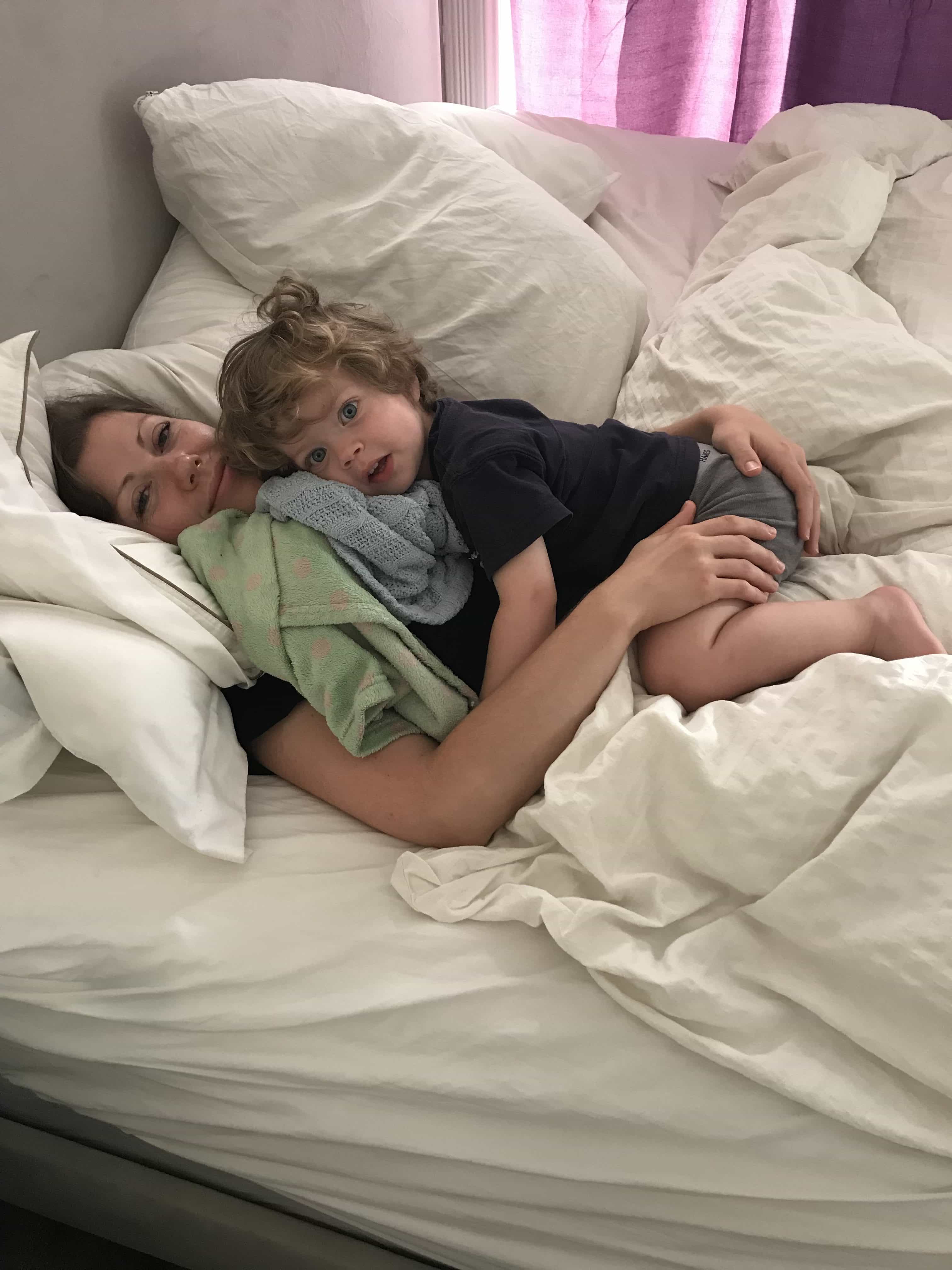 Eddie laying on Lauren