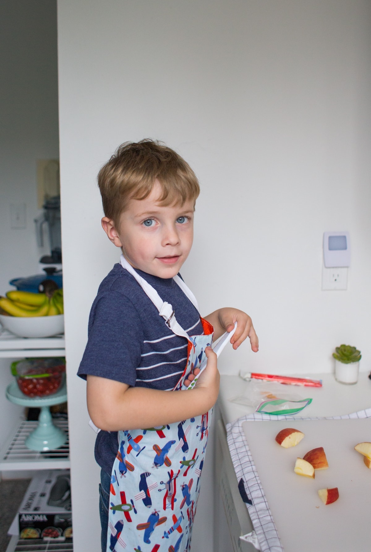Blake helping in the kitchen
