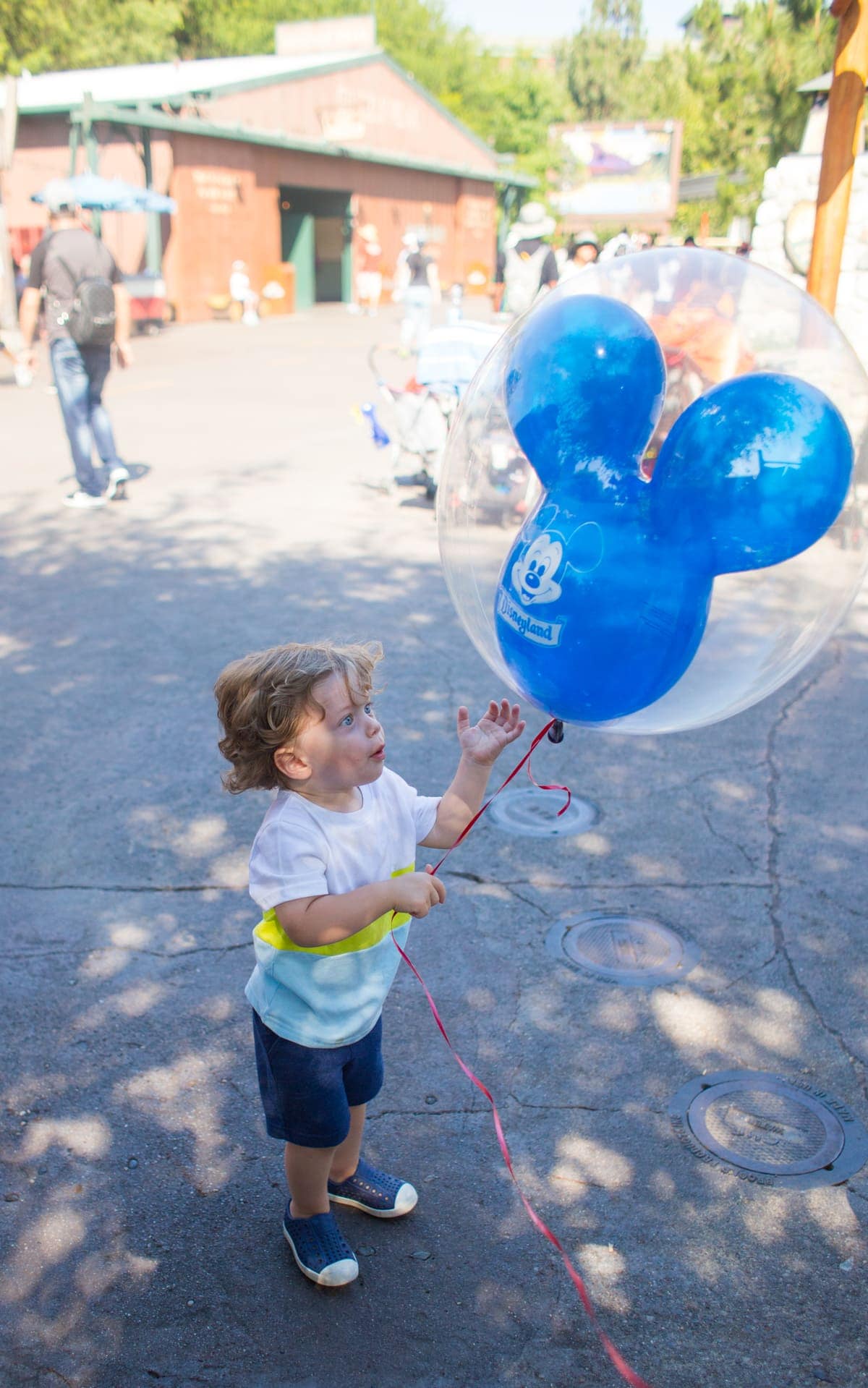 Eddie with a Mickey balloon