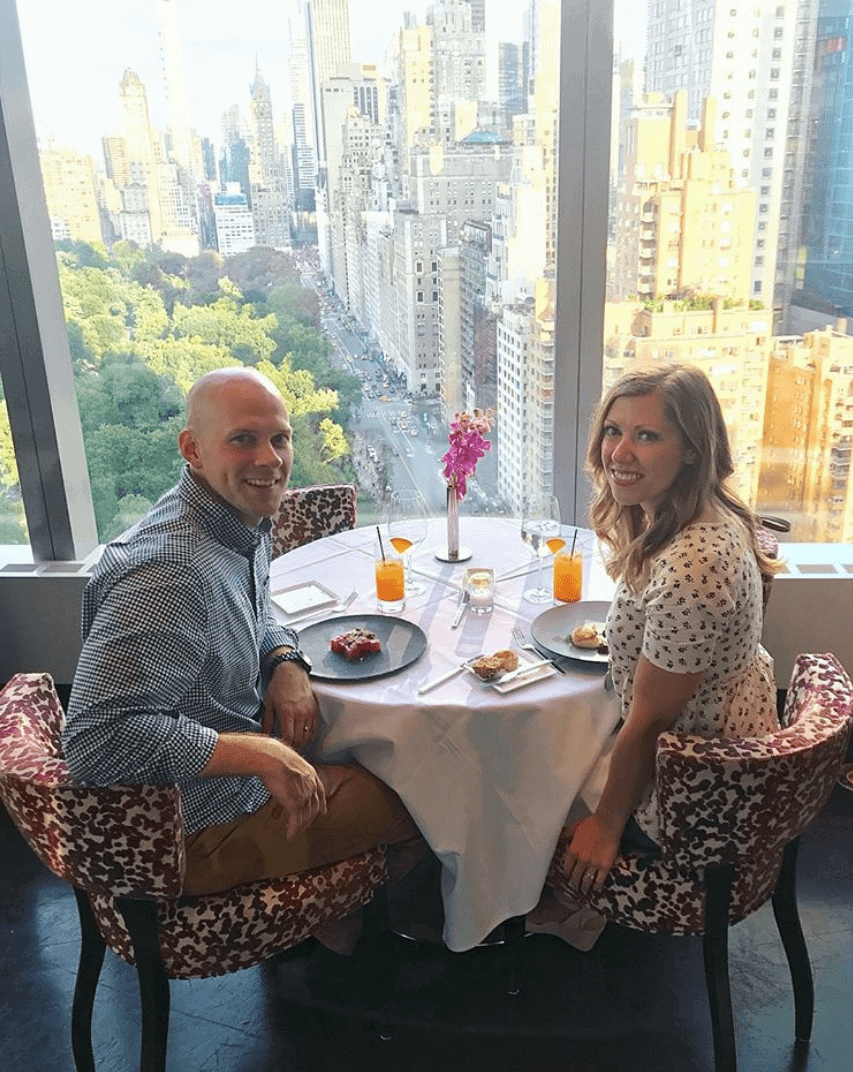 Lauren and Gordon at dinner