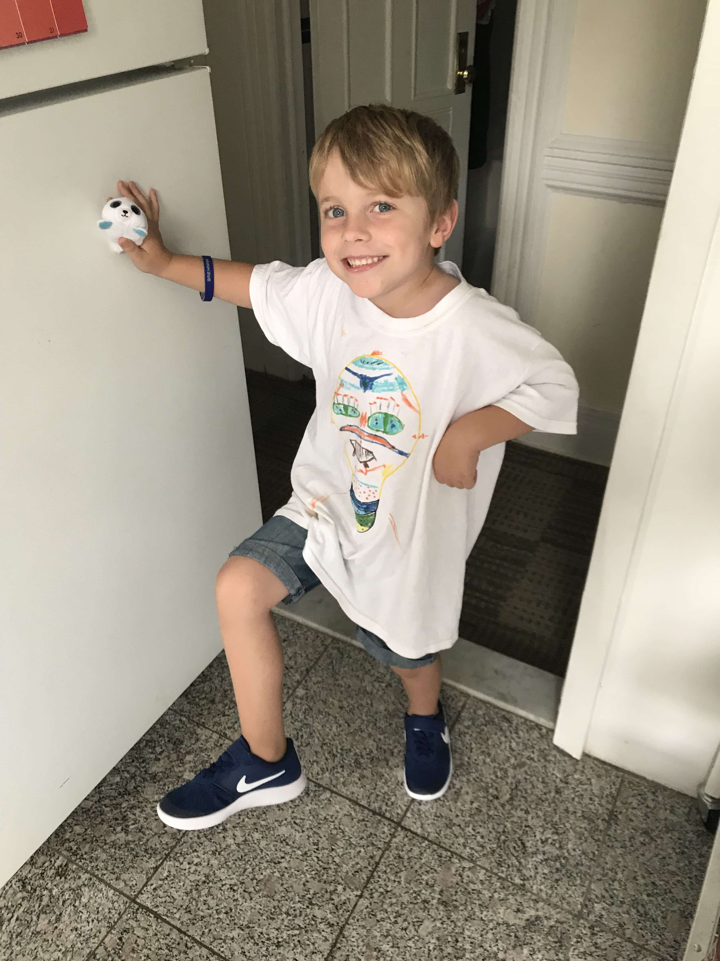 Blake showing off his shoes