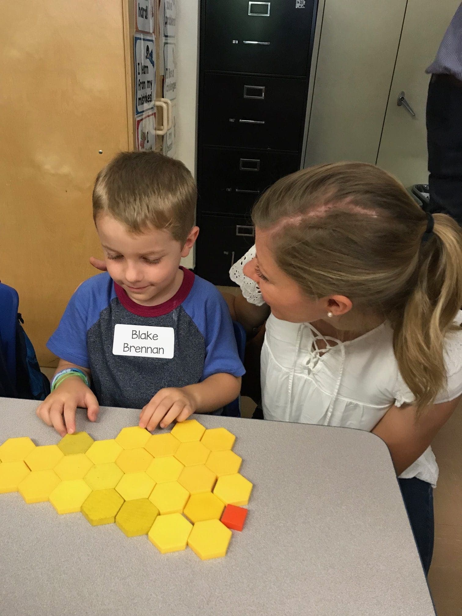 Blake at school with Lauren