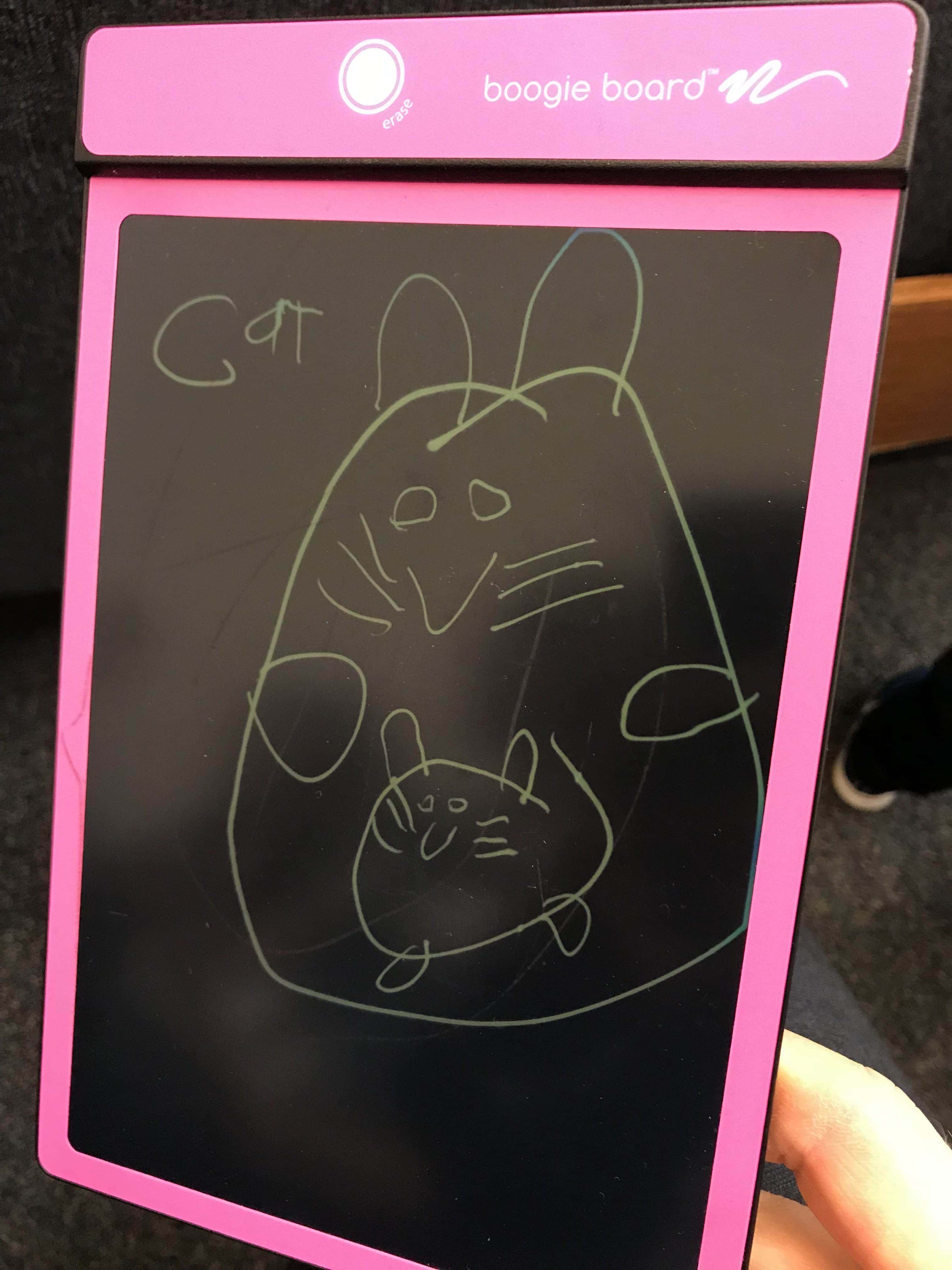 Drawing of a cat and kitten