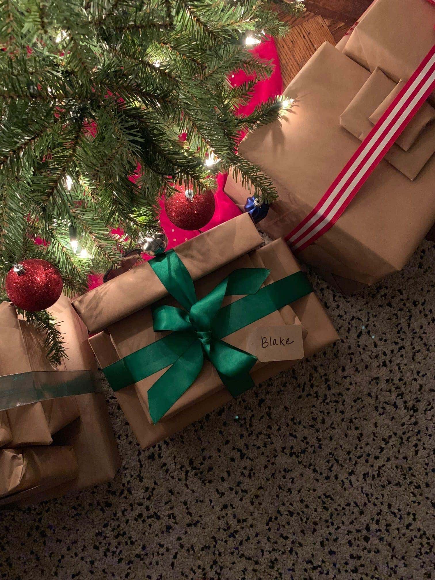 Presents under a Christmas tree