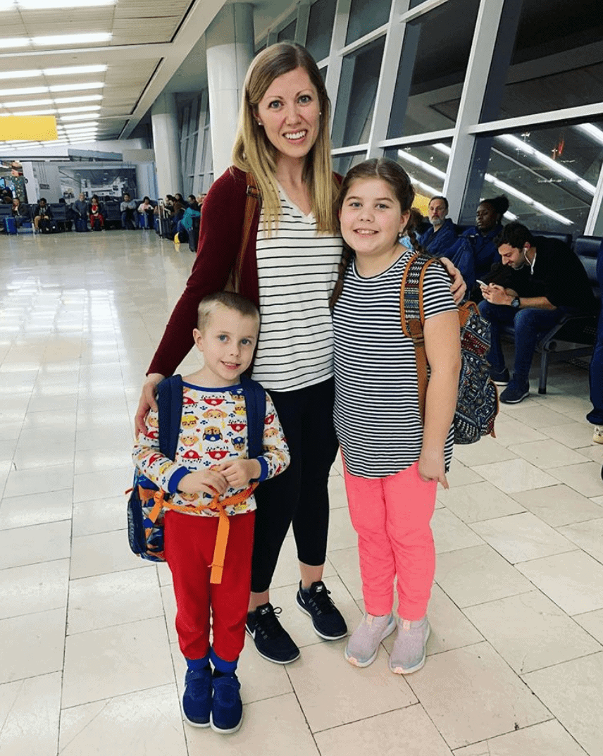 Lauren Brooke and Blake at the airport
