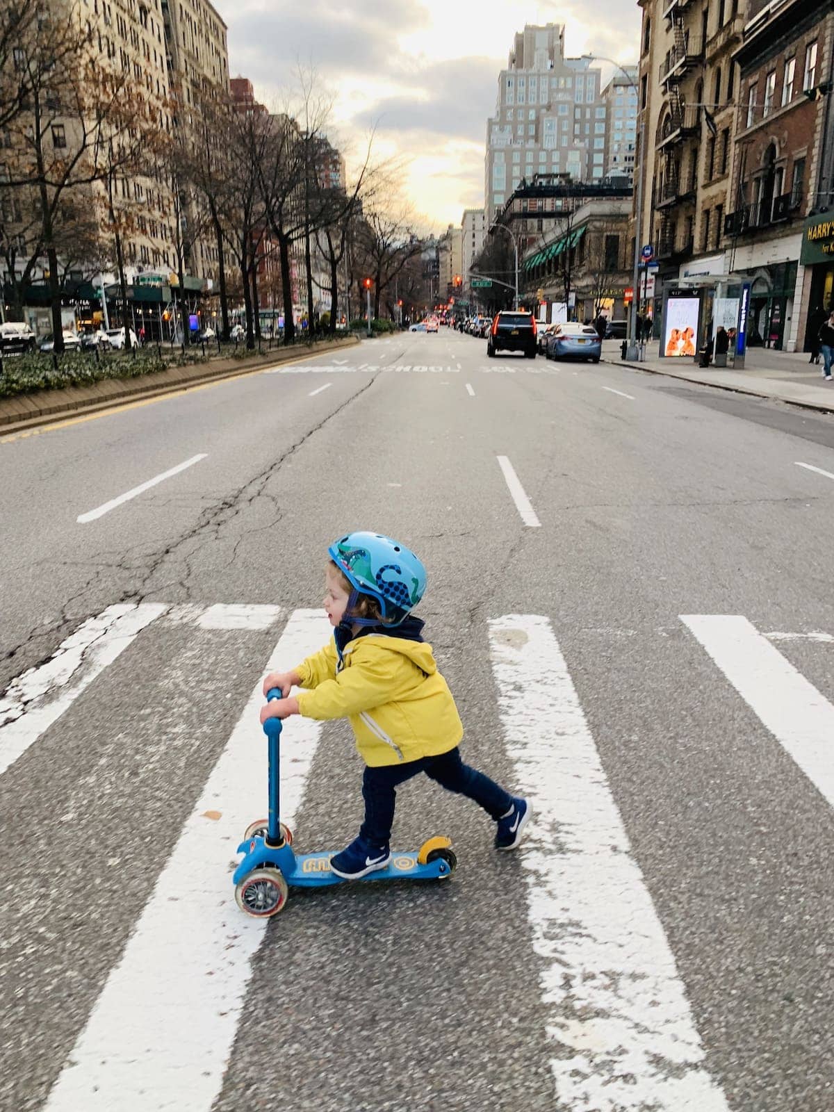 Eddie scooting across the street