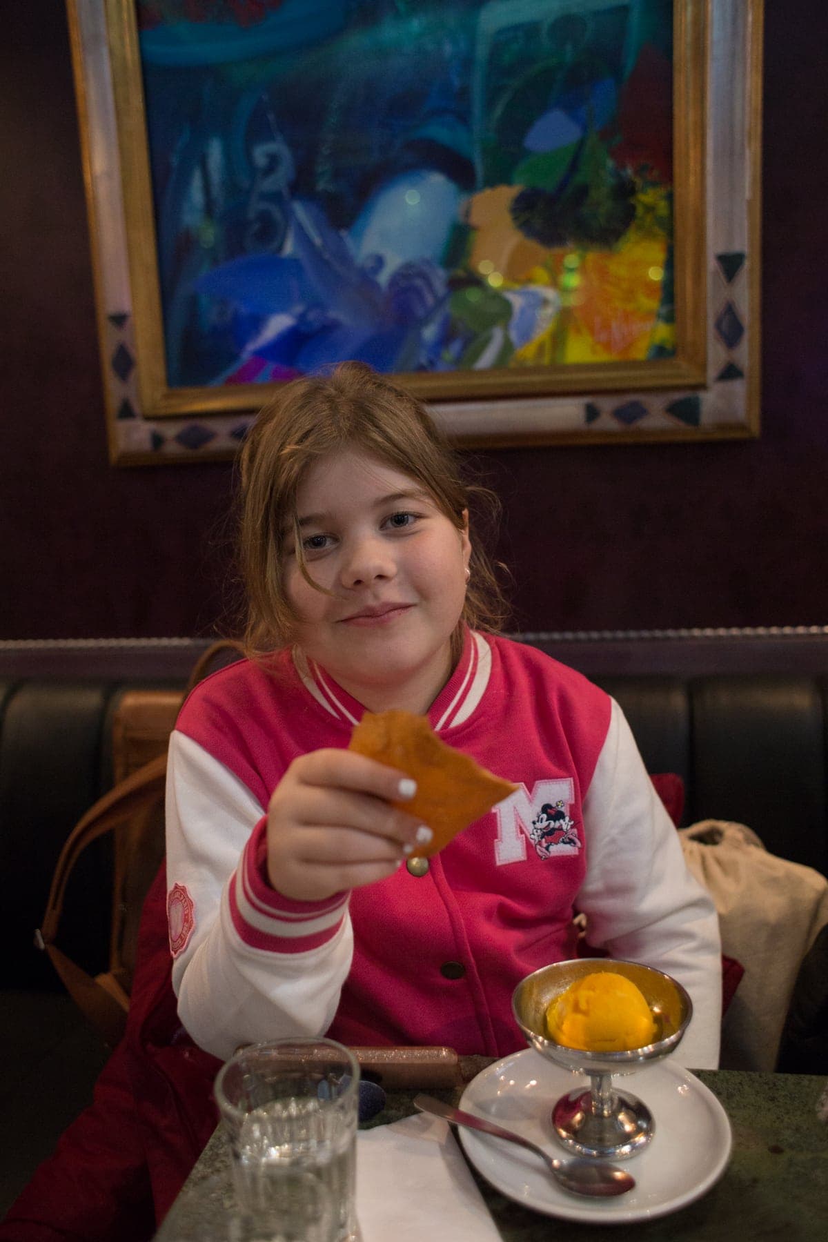 Brooke eating ice cream cone