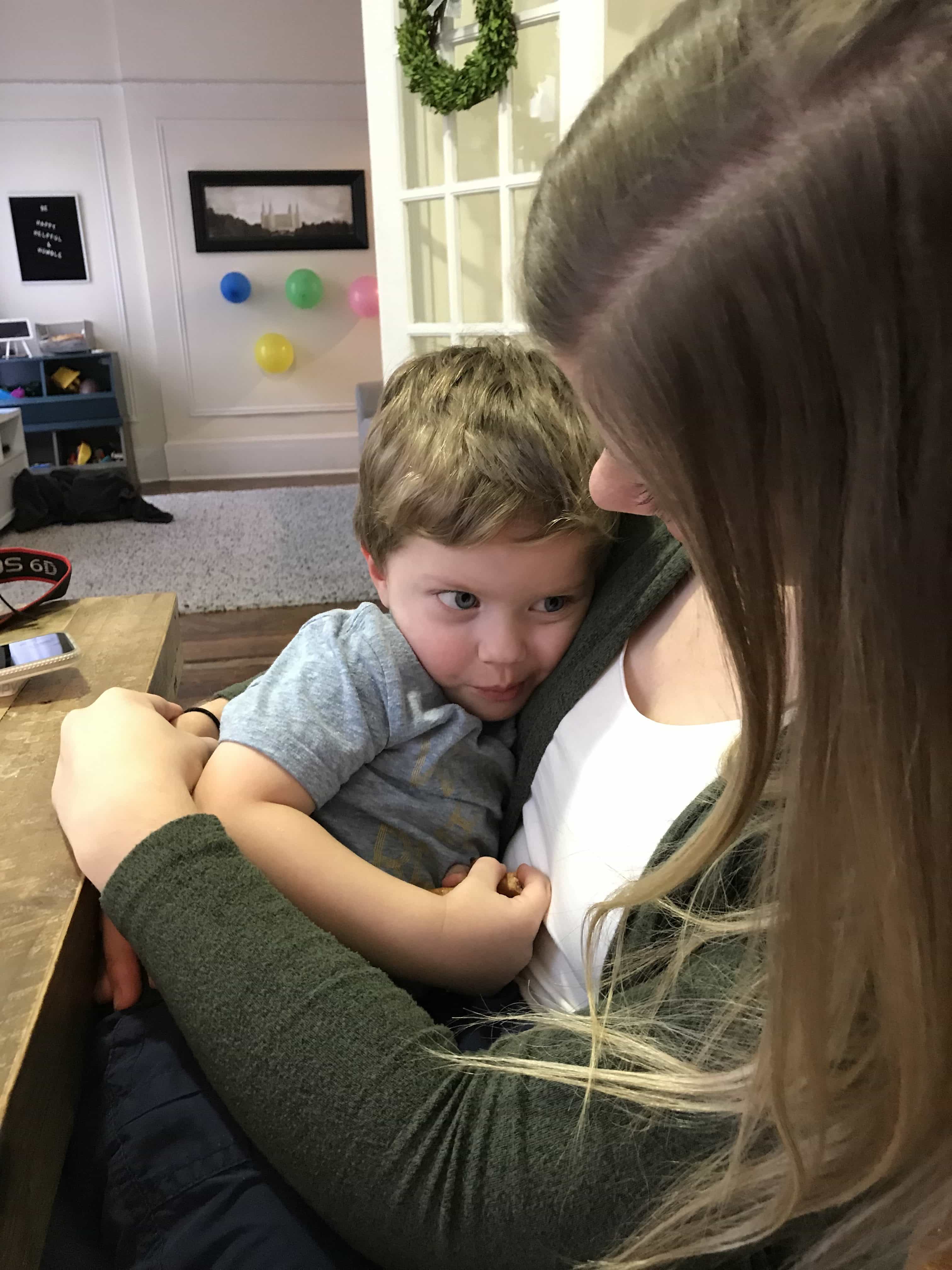 Lauren holding Eddie