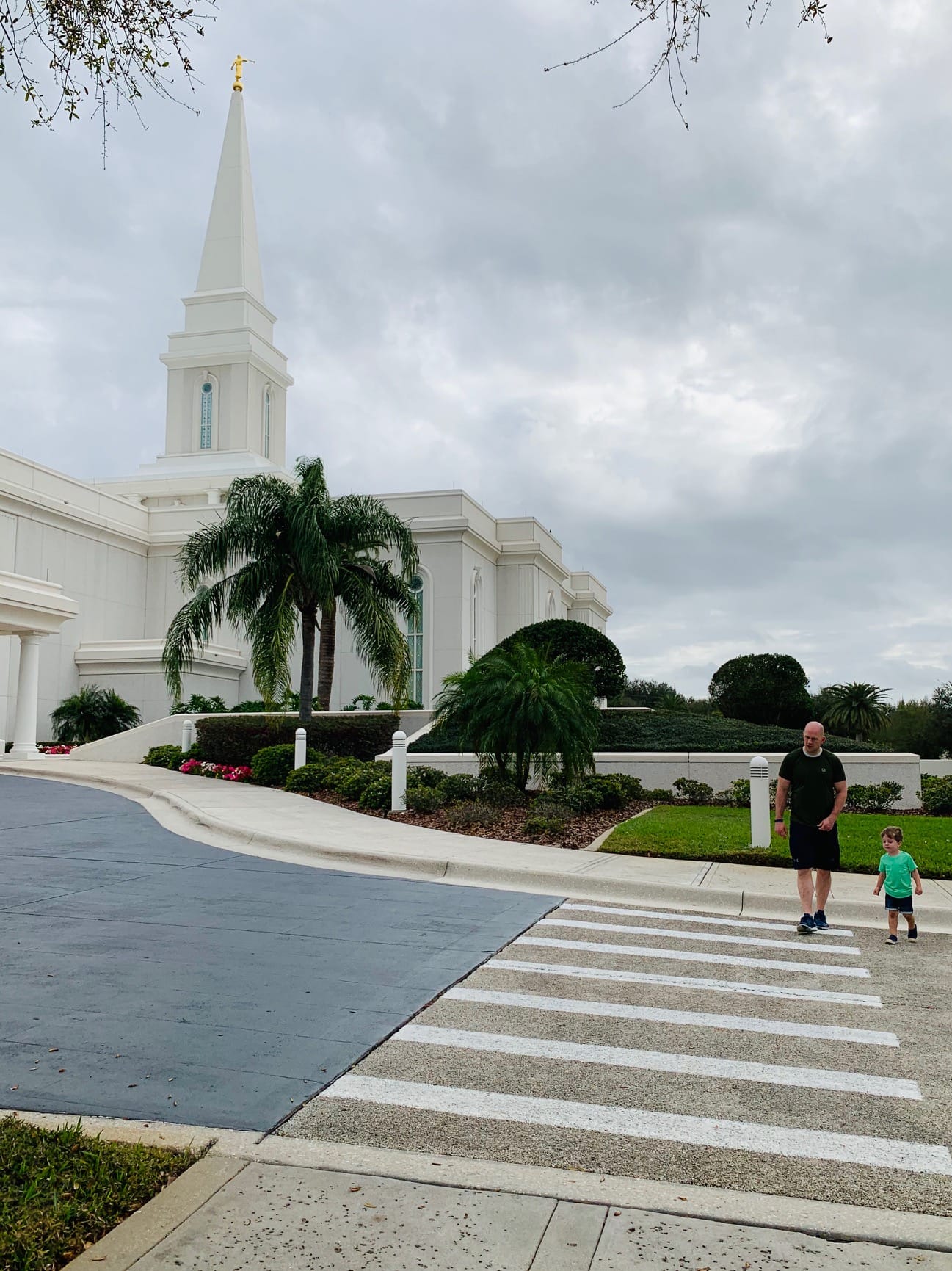 Gordon and Eddie outside of the temple