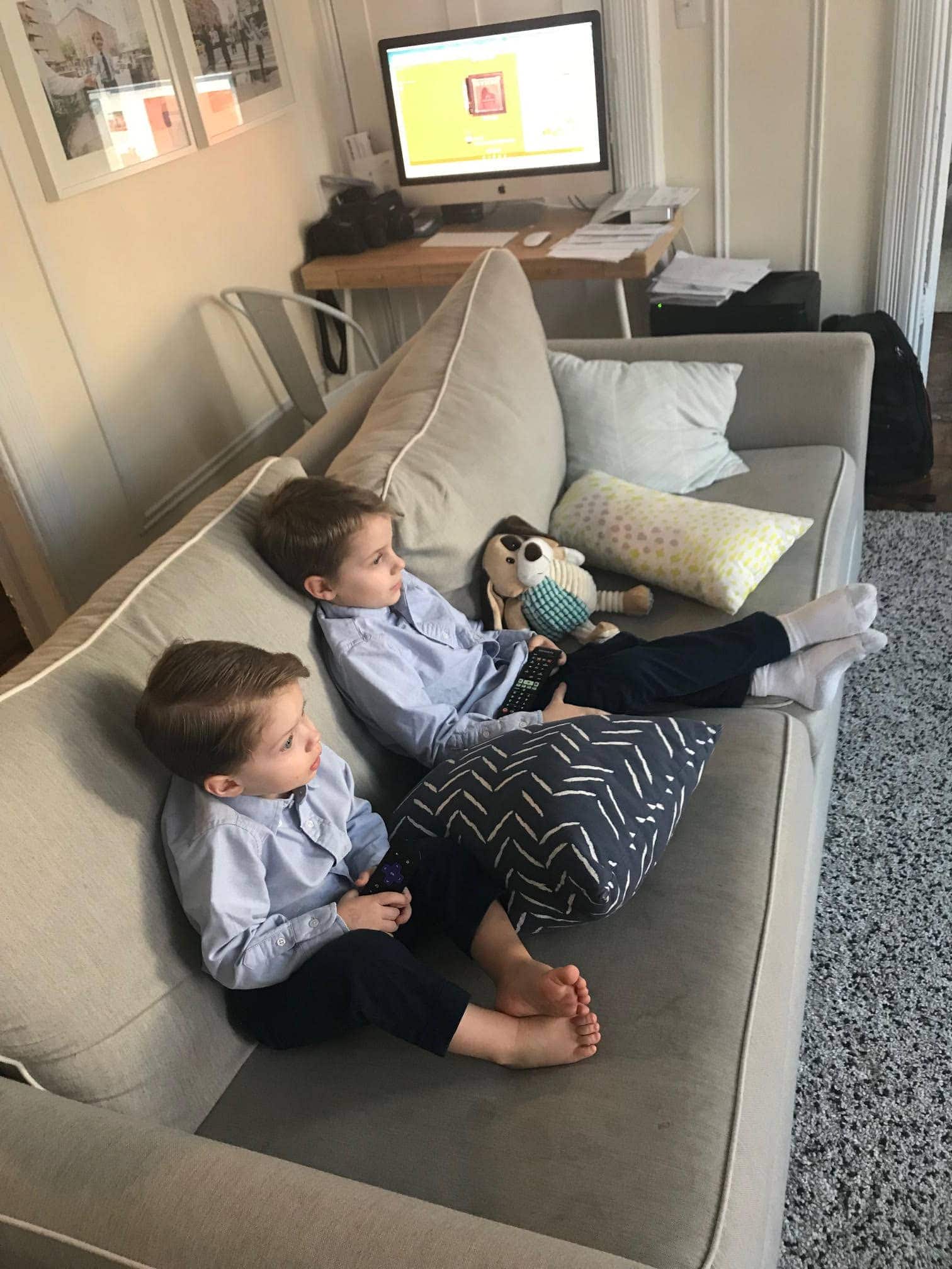 Blake and Eddie on the couch