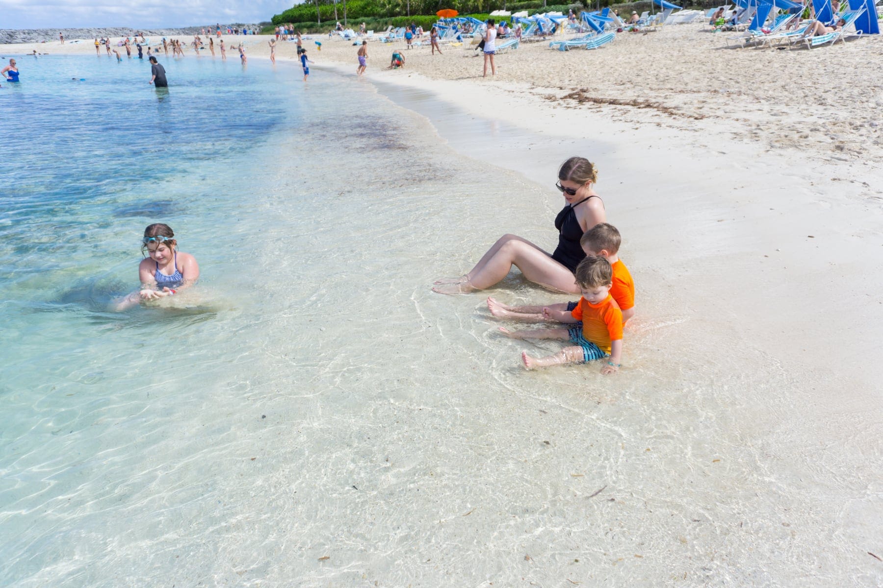 Lauren and the kids in the water
