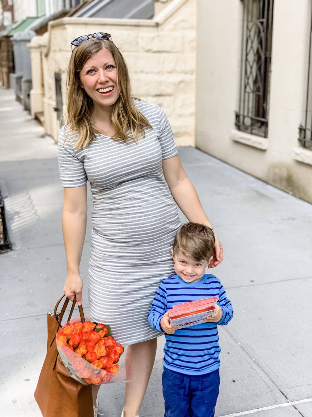 Lauren with Eddie and flowers