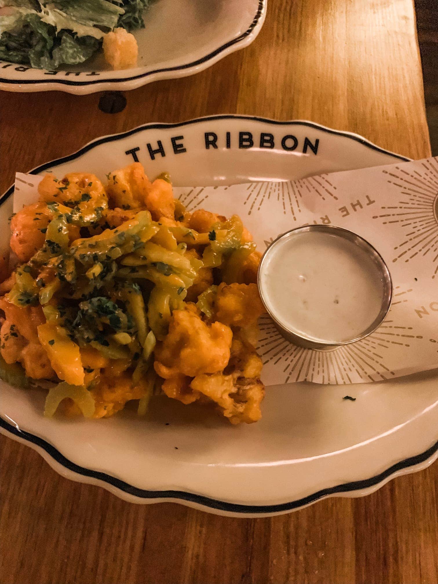 A plate of food on a table
