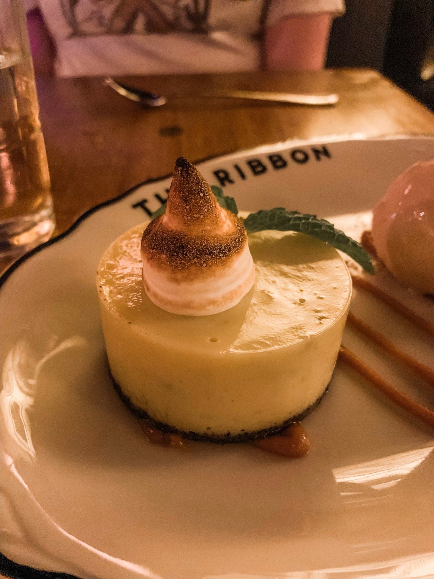 A piece of cake and ice cream on a plate