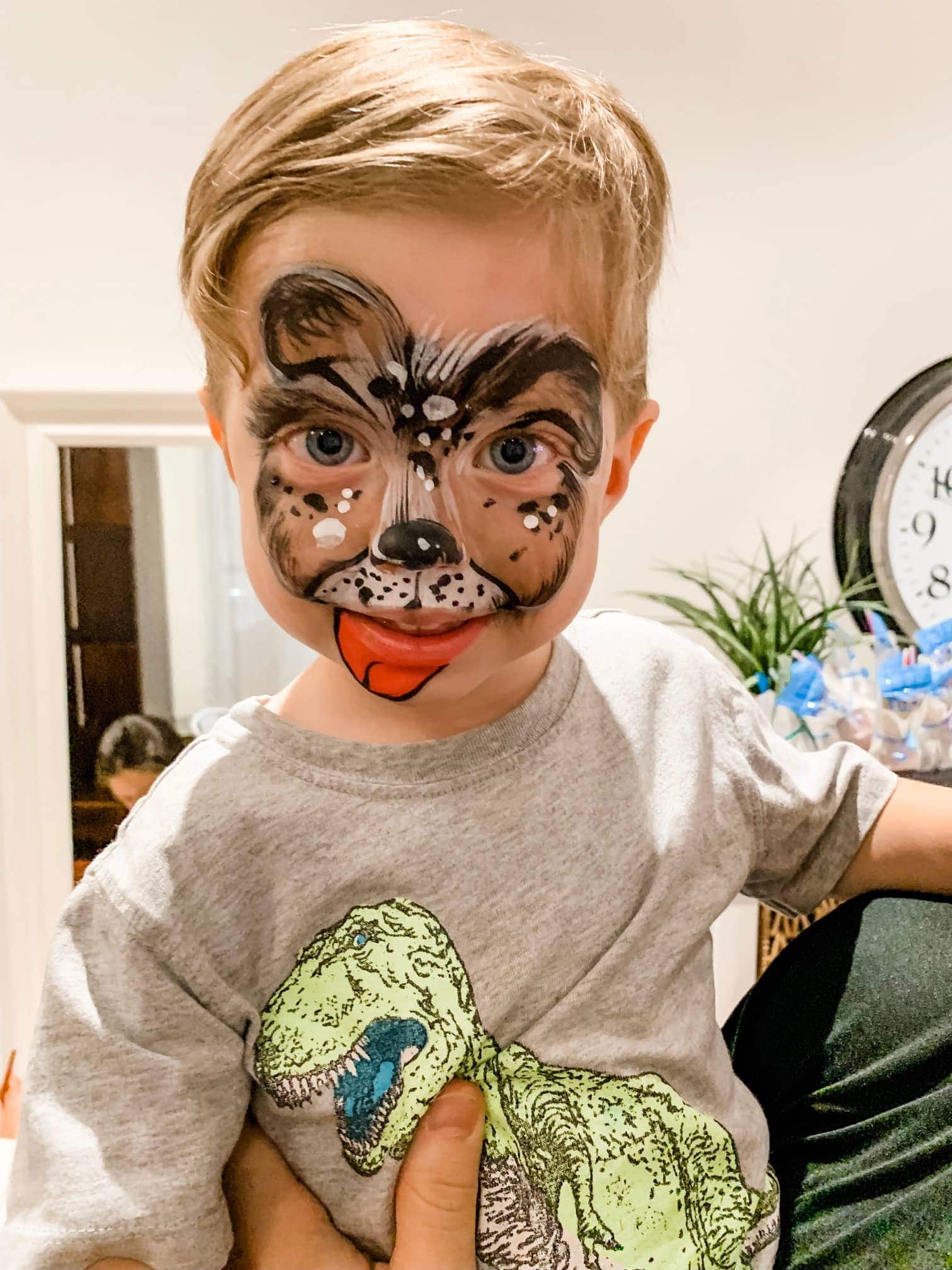 Eddie with face paint on