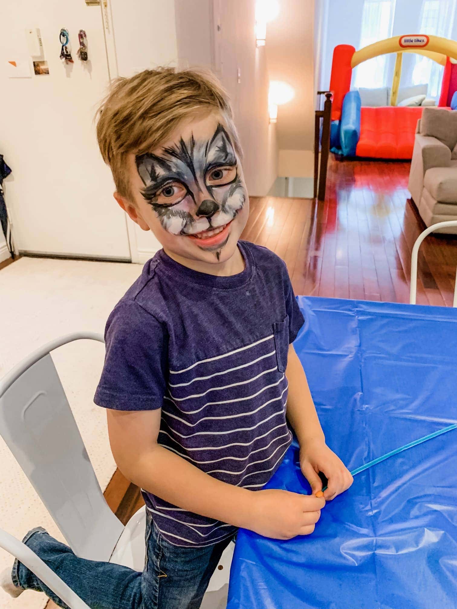 Blake with face paint on