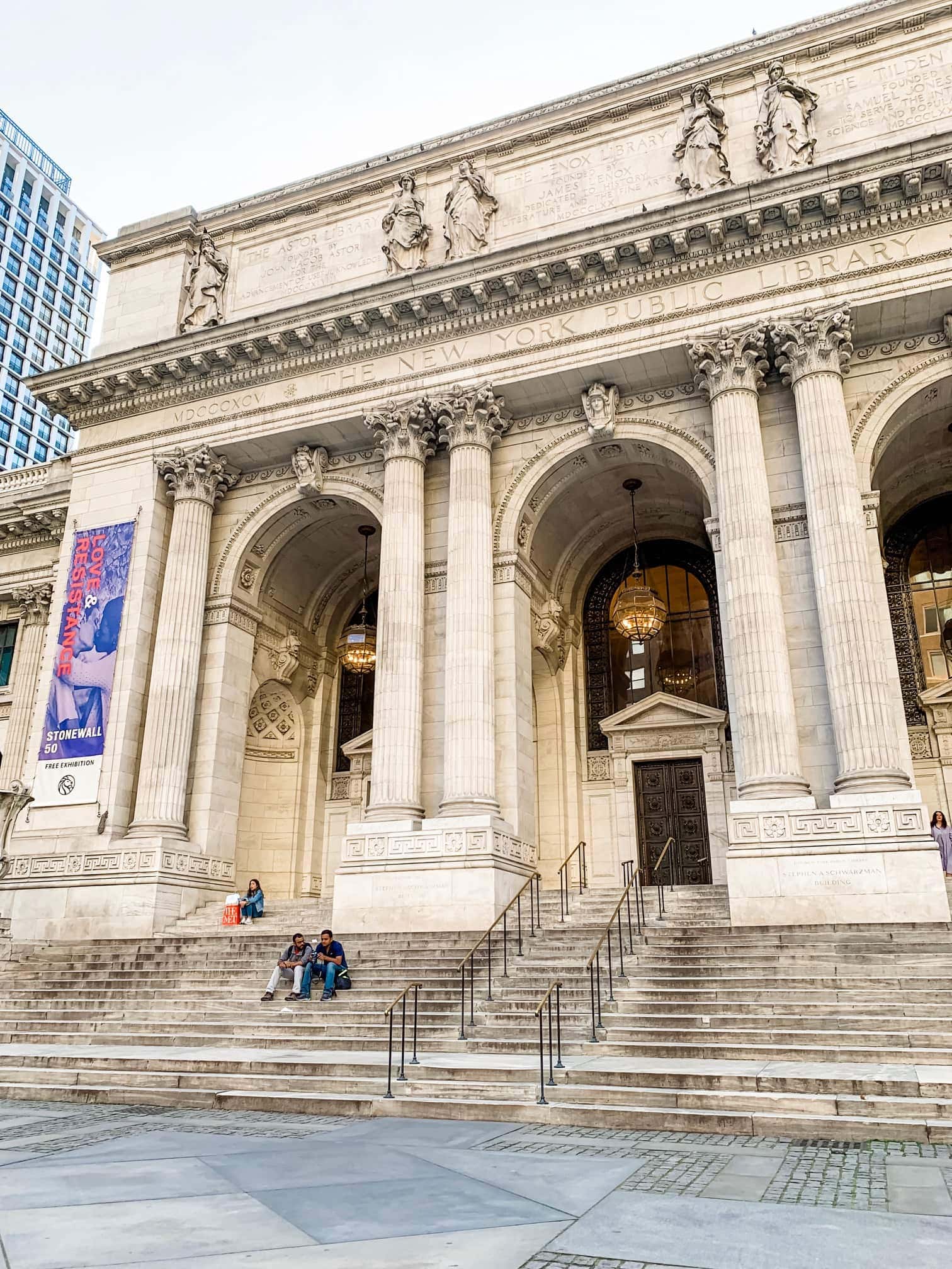 Outside of the New York public library