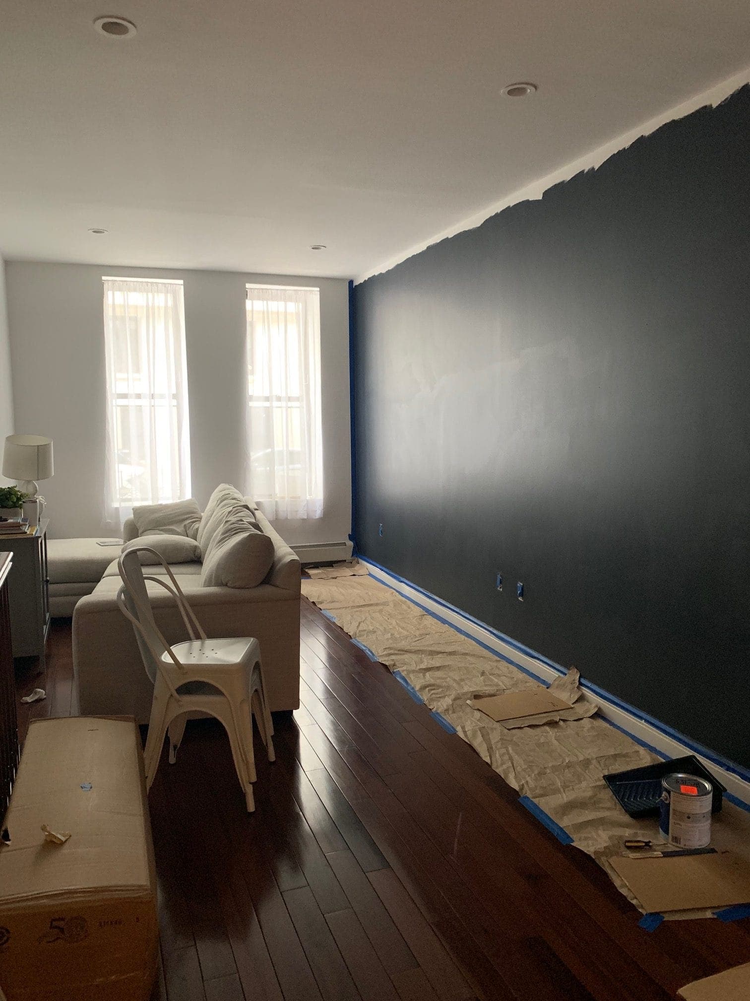 Painting the living room wall