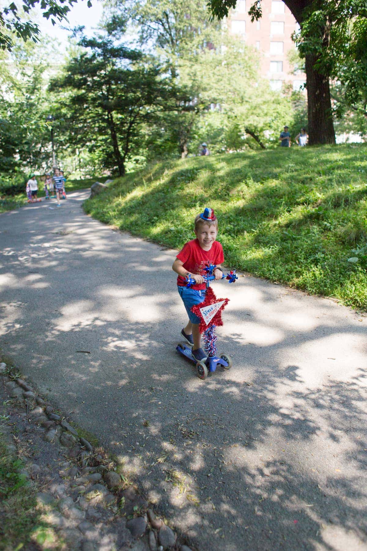 Blake riding his scooter