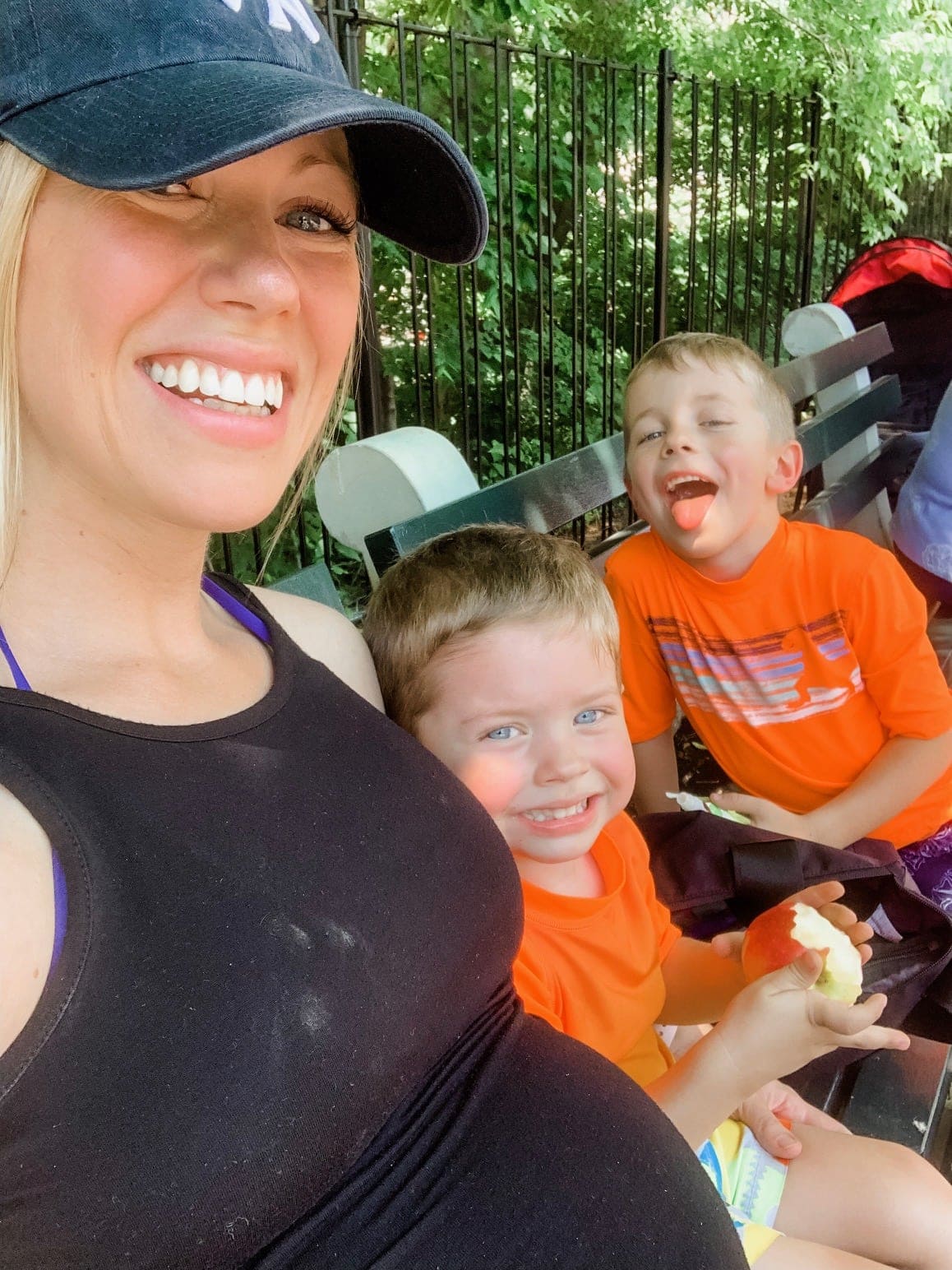 Laura Eddie Eddie and Blake sitting on a bench