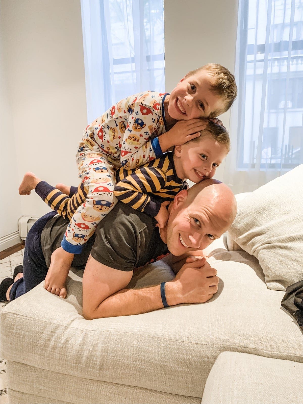 Gordon with Eddie and Blake dogpiled on top