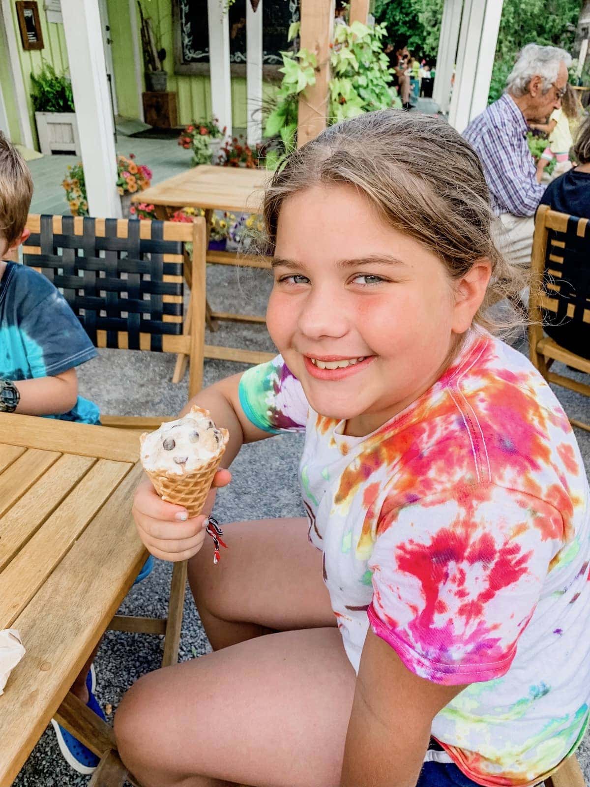 Brooke eating ice cream