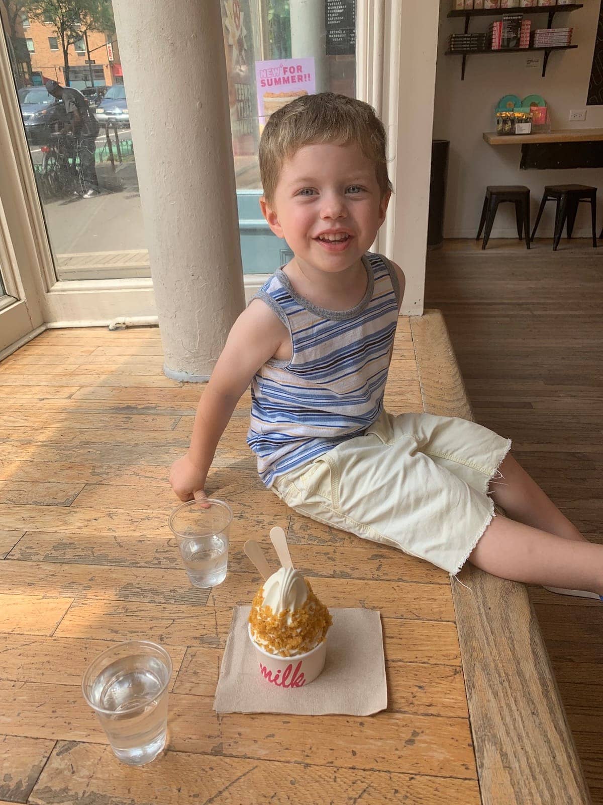 Eddie with milkbar ice cream