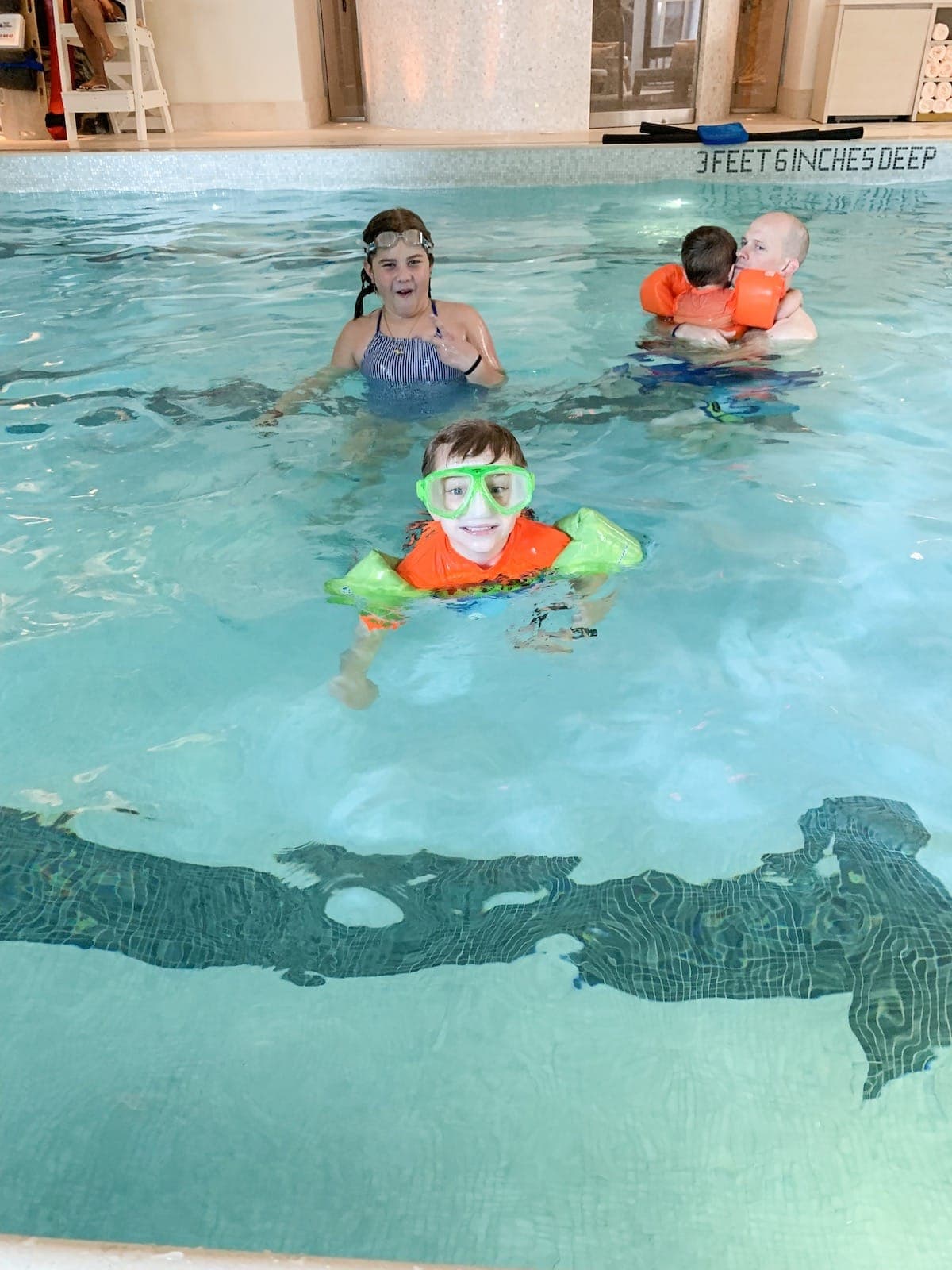 Gordon and the kids swimming